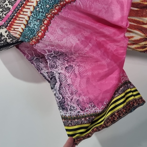 Embellished Kaftans, pink/yellow/green/animal print playsuit, boho size M/L - Picture 2 of 12